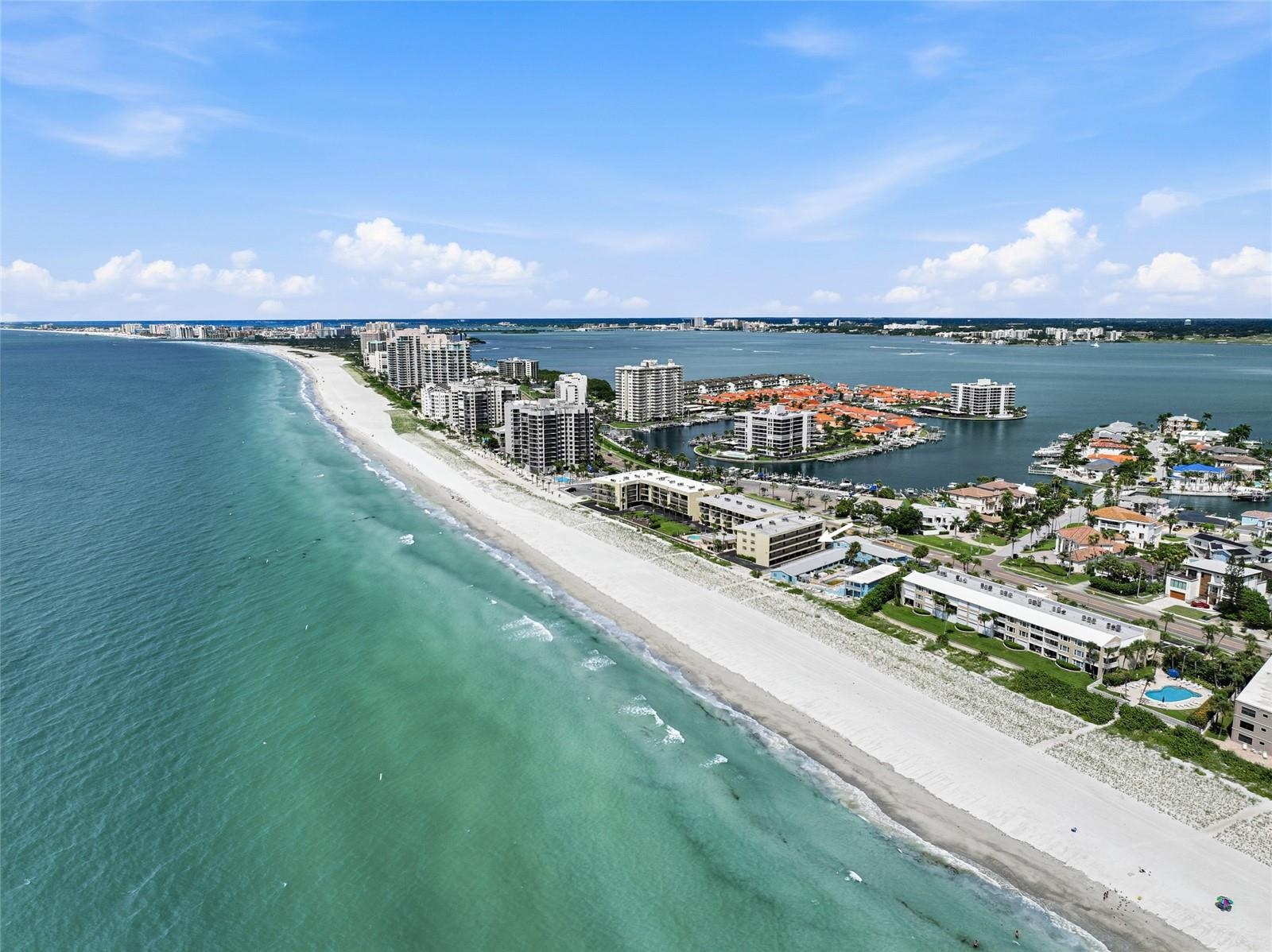 Aerial view of beach and coastline