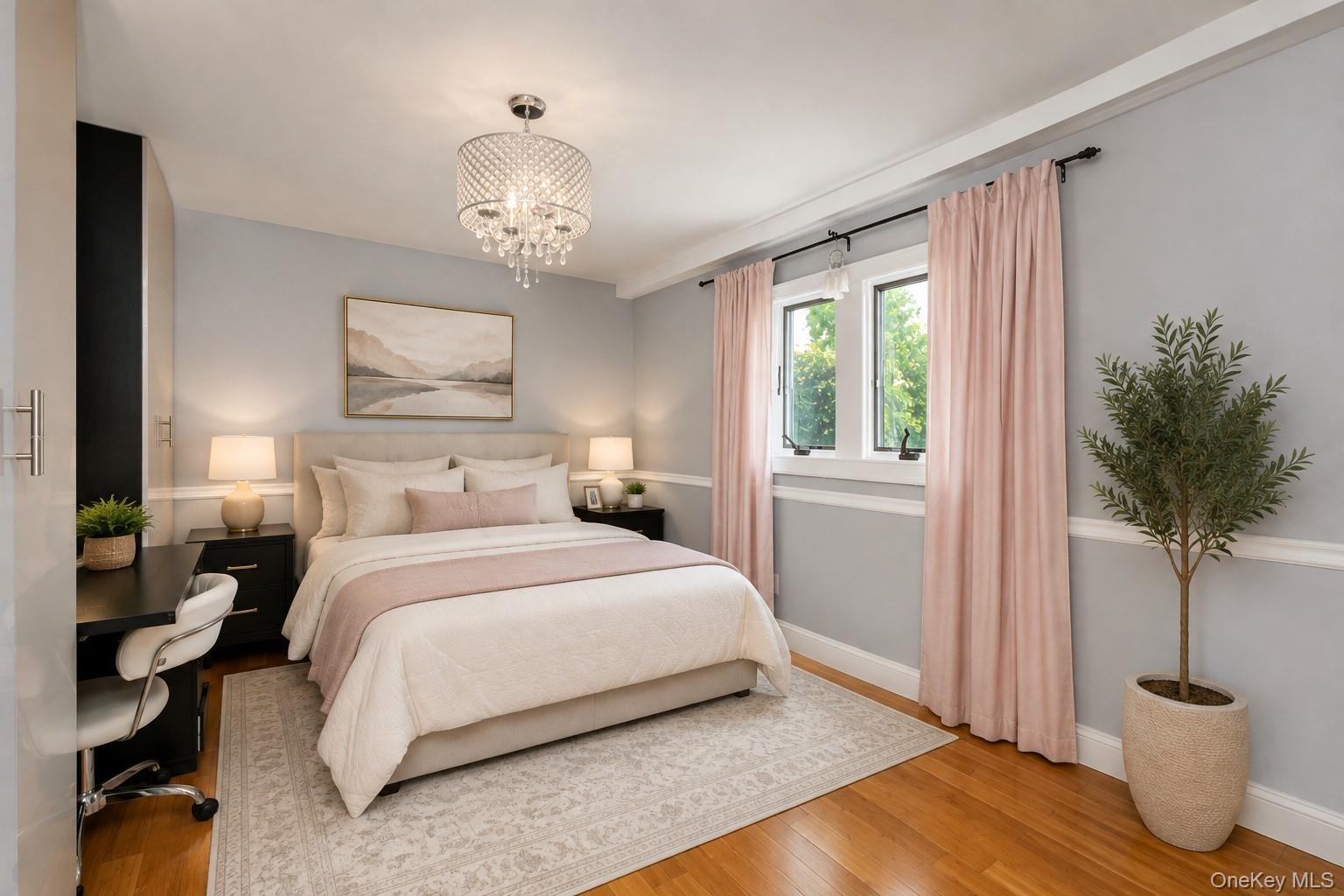 Lower Level bedroom virtually staged