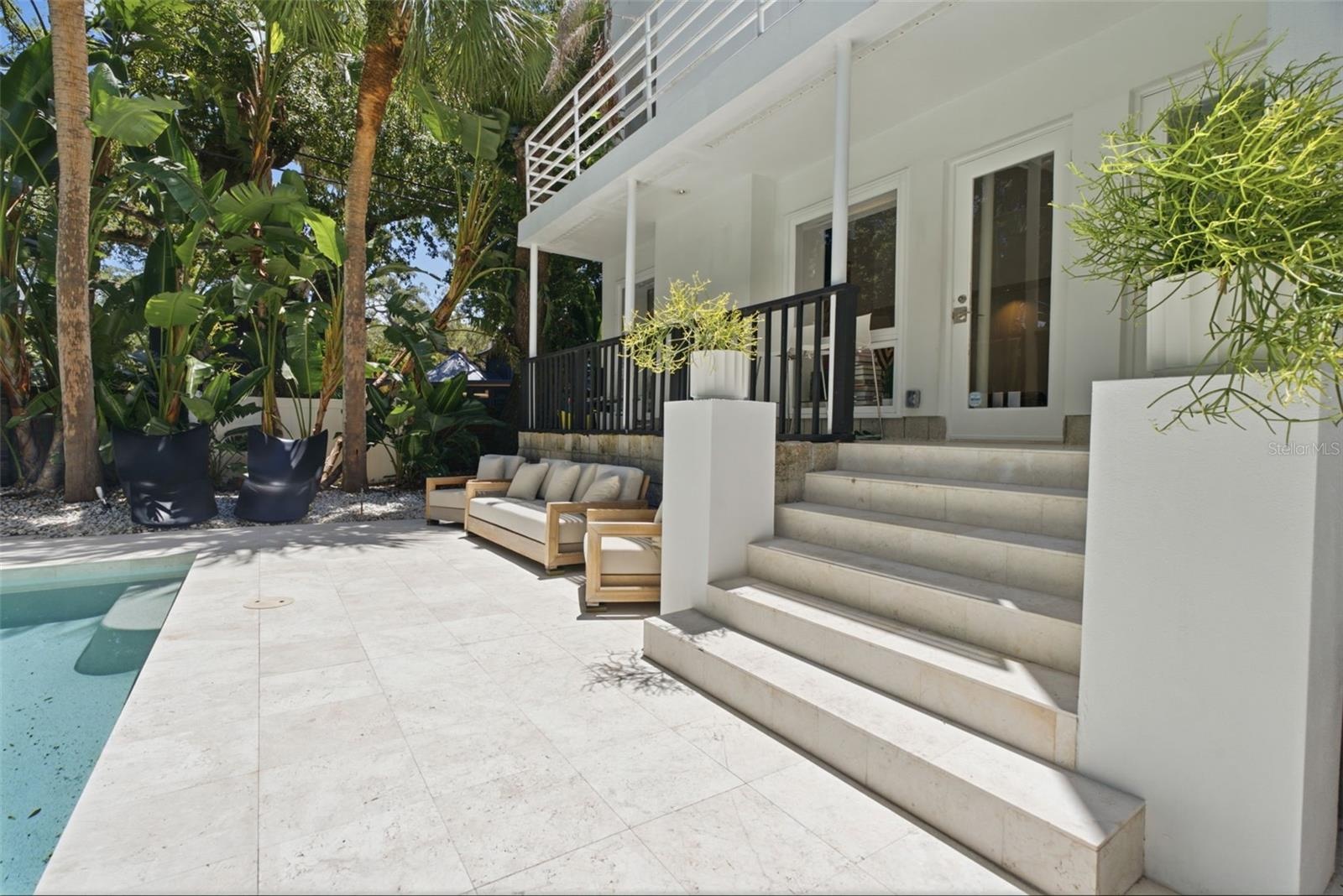 Rear porch and pool
