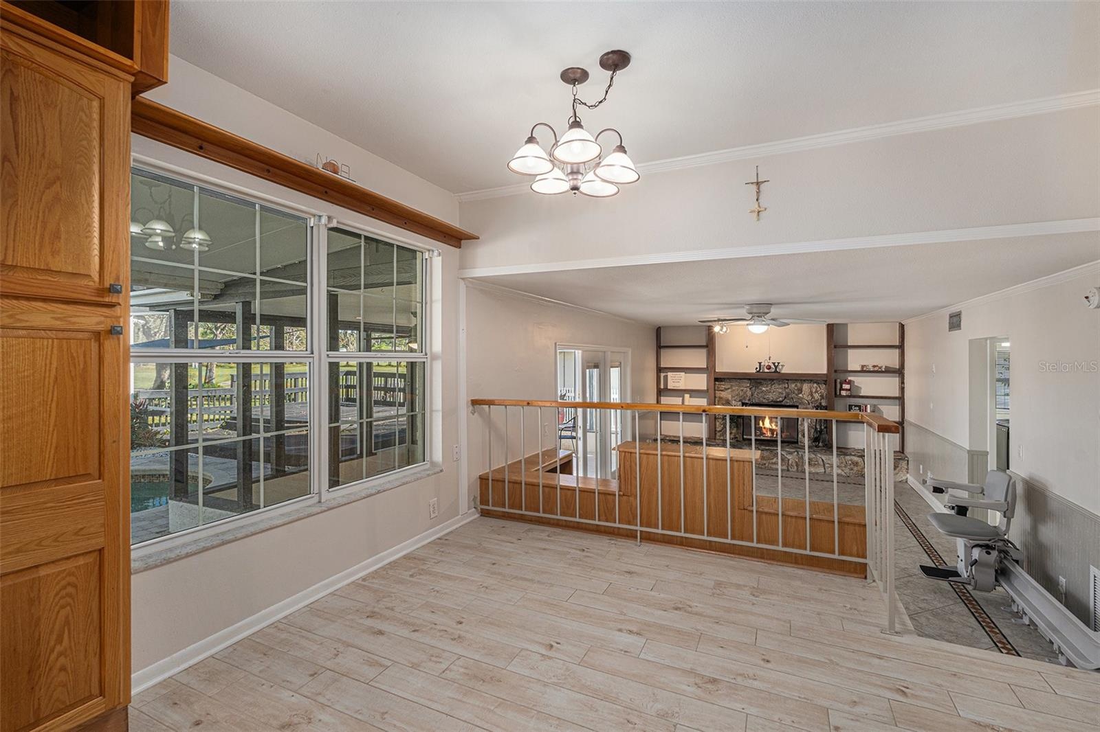 Dining space over looking family room