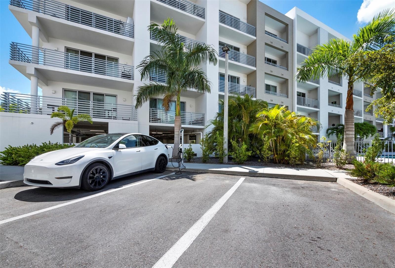 Electric car charging spaces