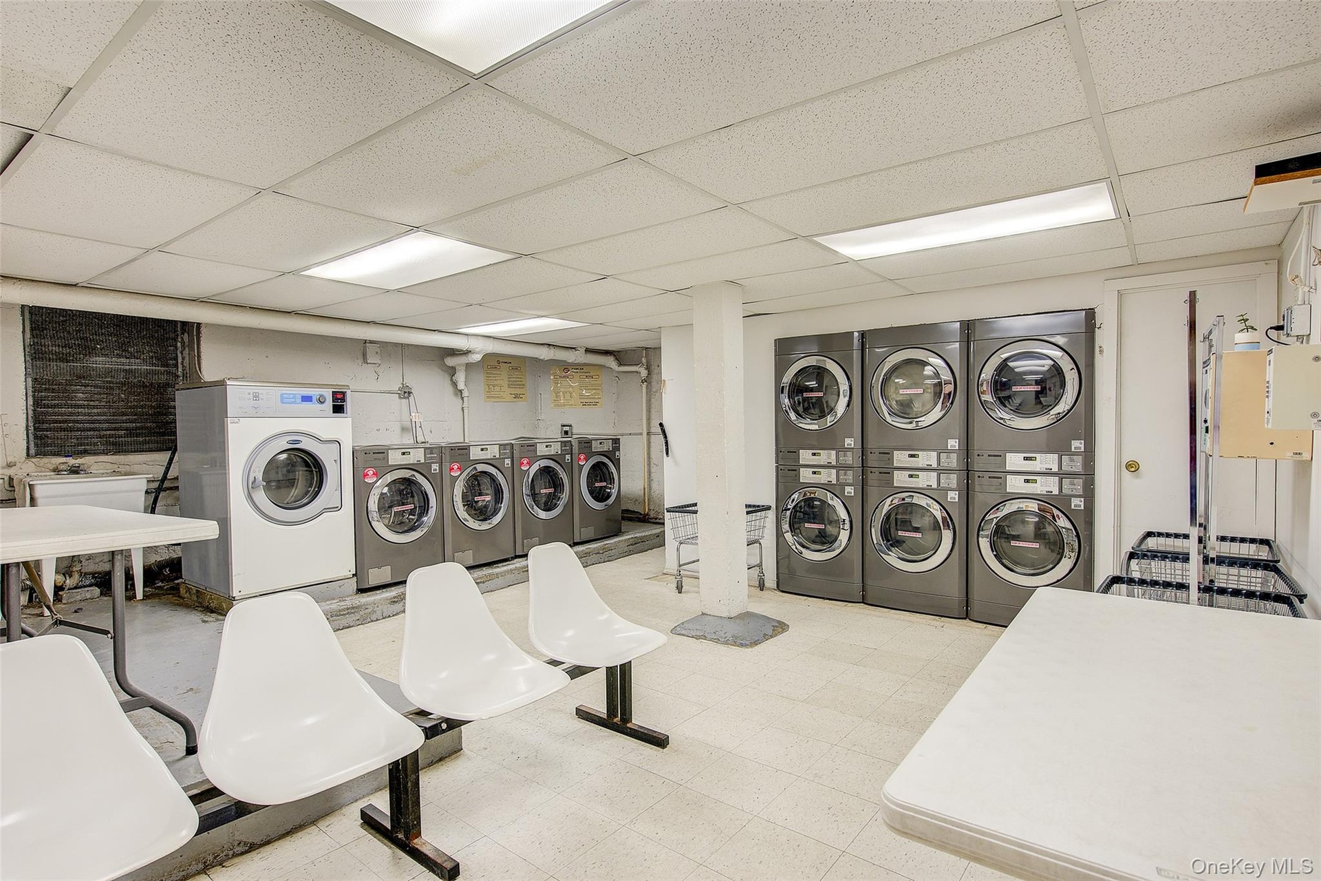 Laundry room in basement