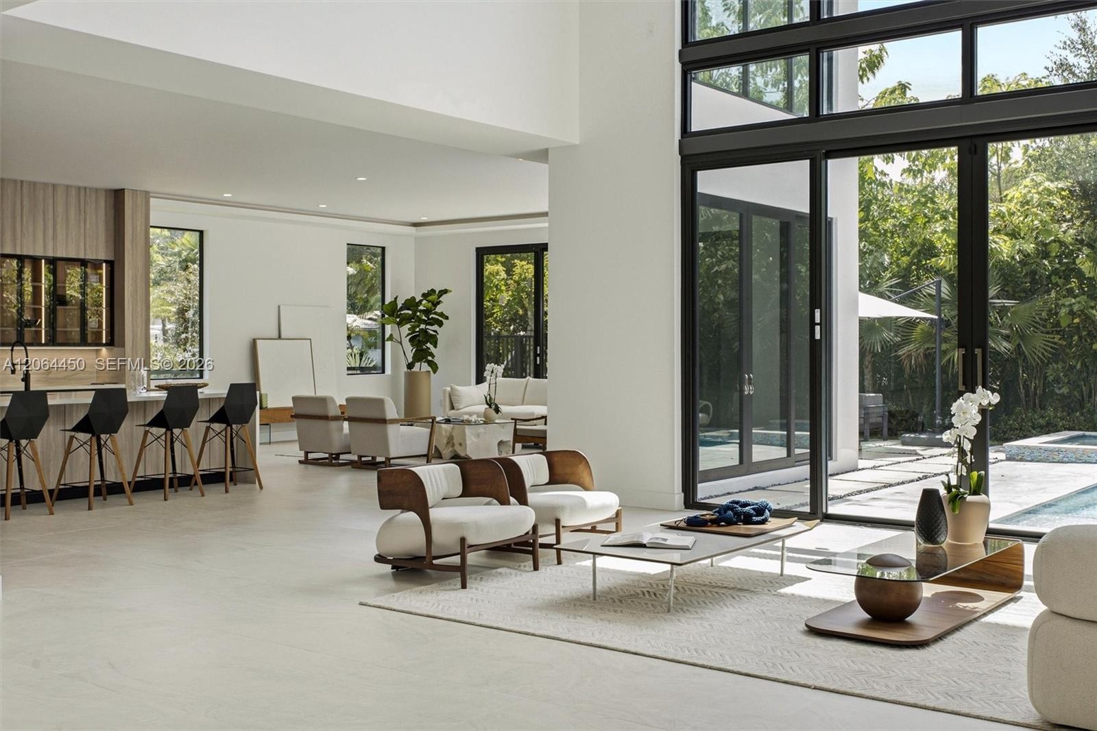 Lounge area with floor-to-ceiling windows