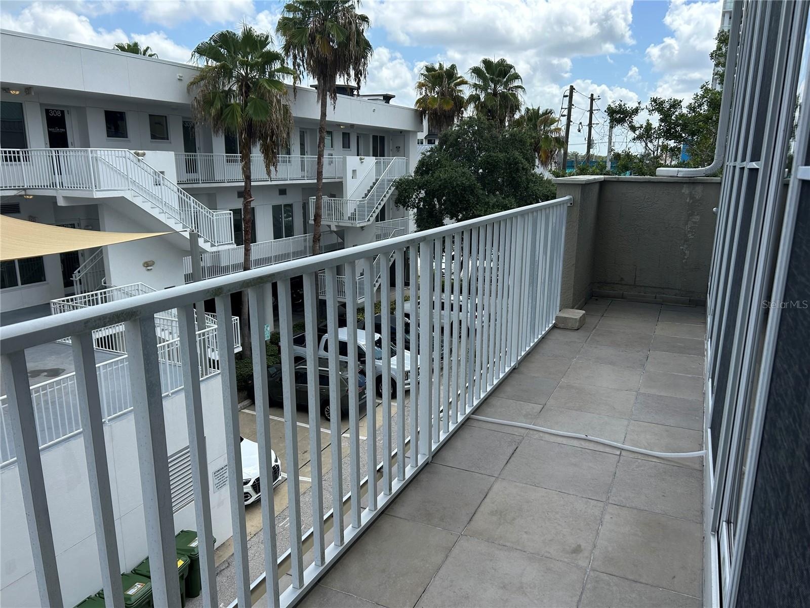 open balcony from den