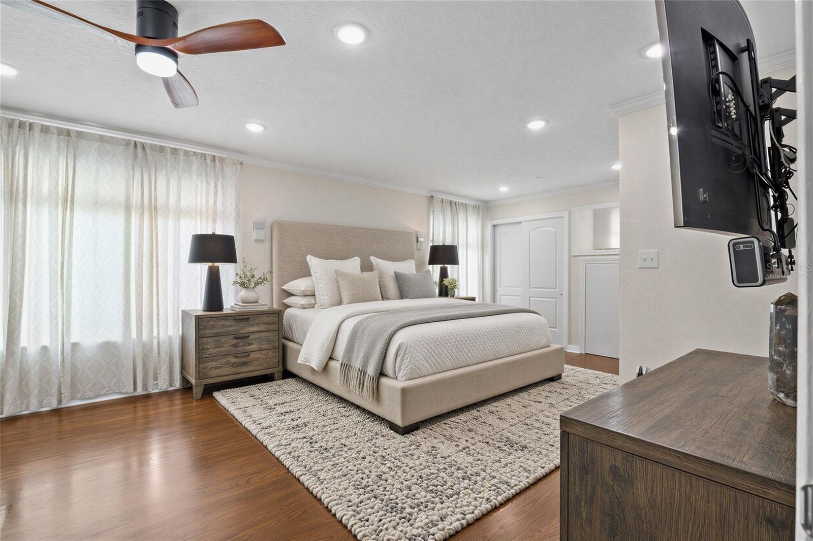 Virtually staged Principal Bedroom