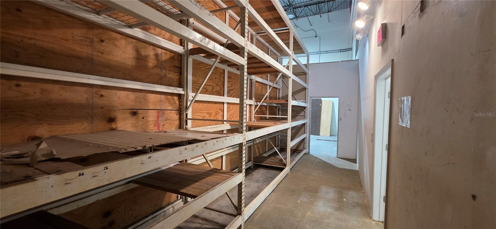 shelf at warehouse, right off of the offices