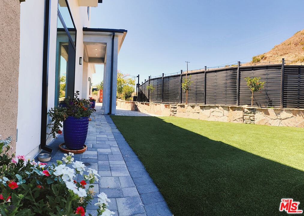private front grassy yard