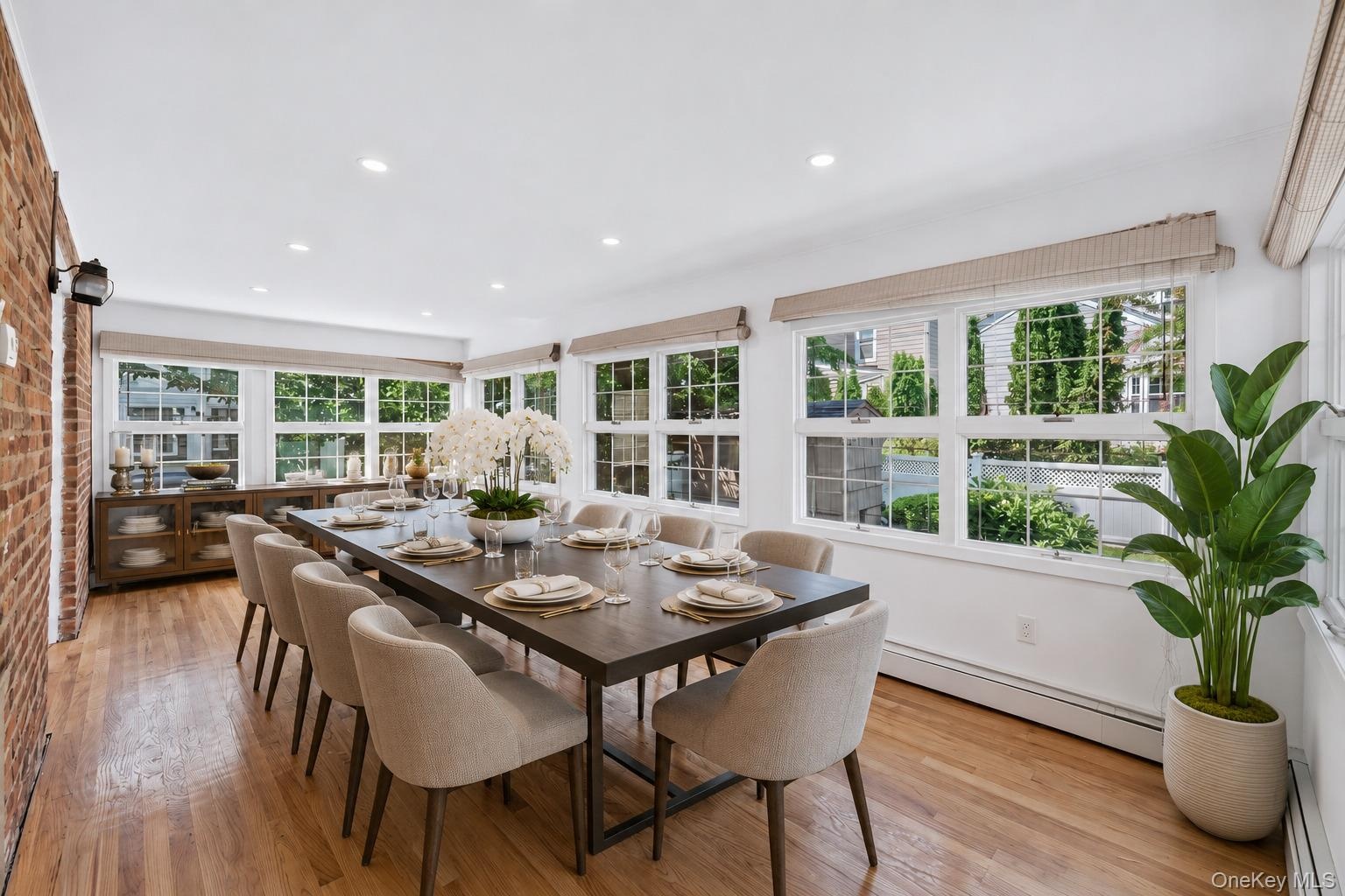 Virtually staged dining room area in Sunroom
