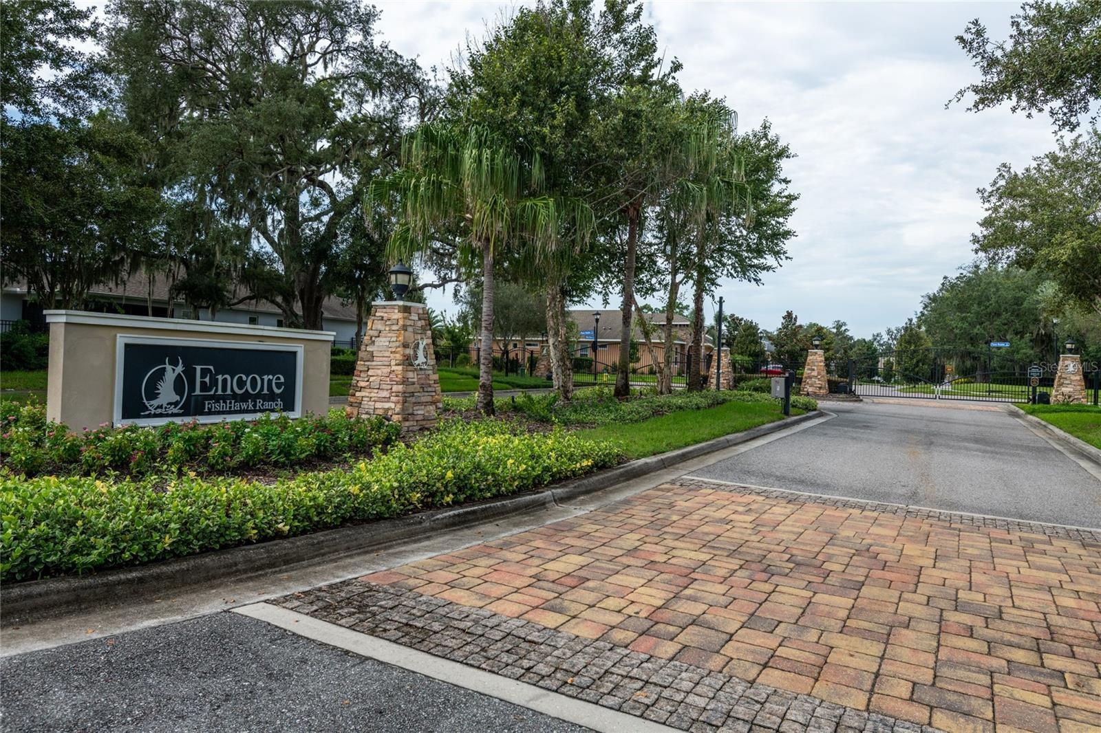 Gated entrance to the community.
