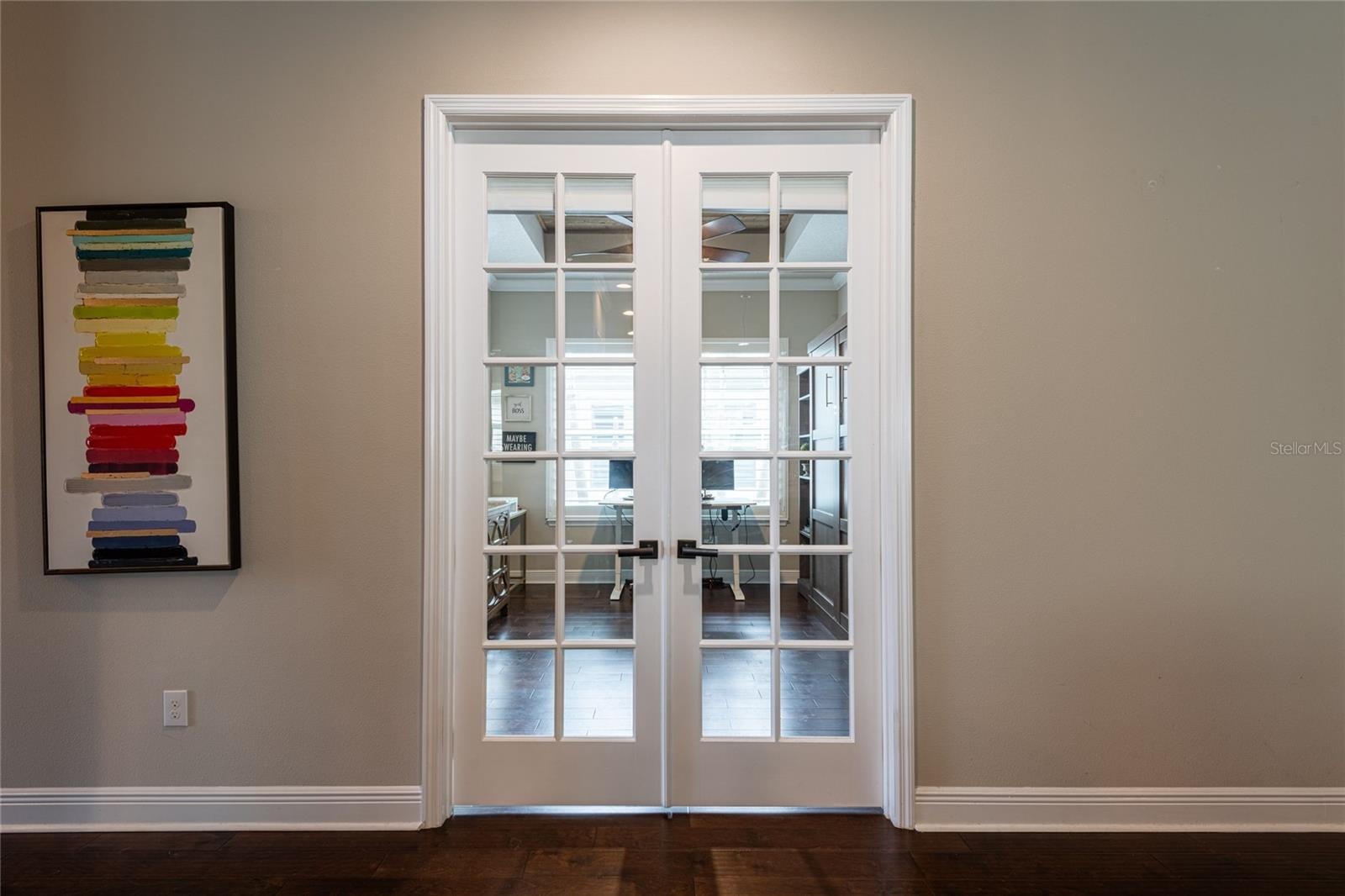The French Doors have blinds so this can also be used as a bedroom.
