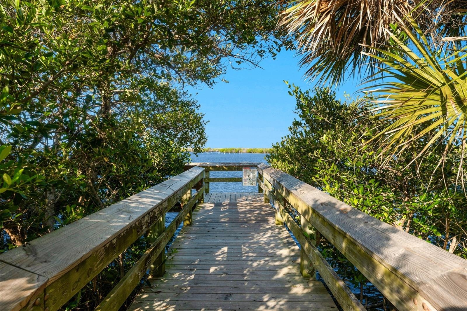 Fishing pier at Bethune Beach Park on the river