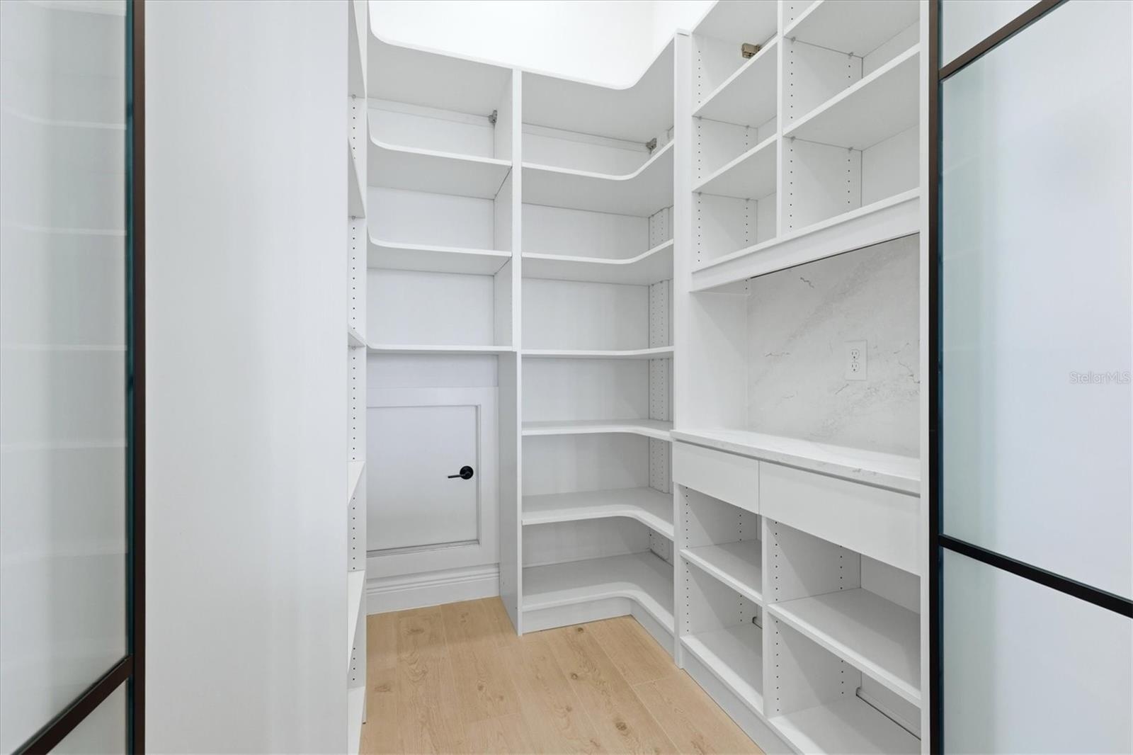 spacious walk in pantry