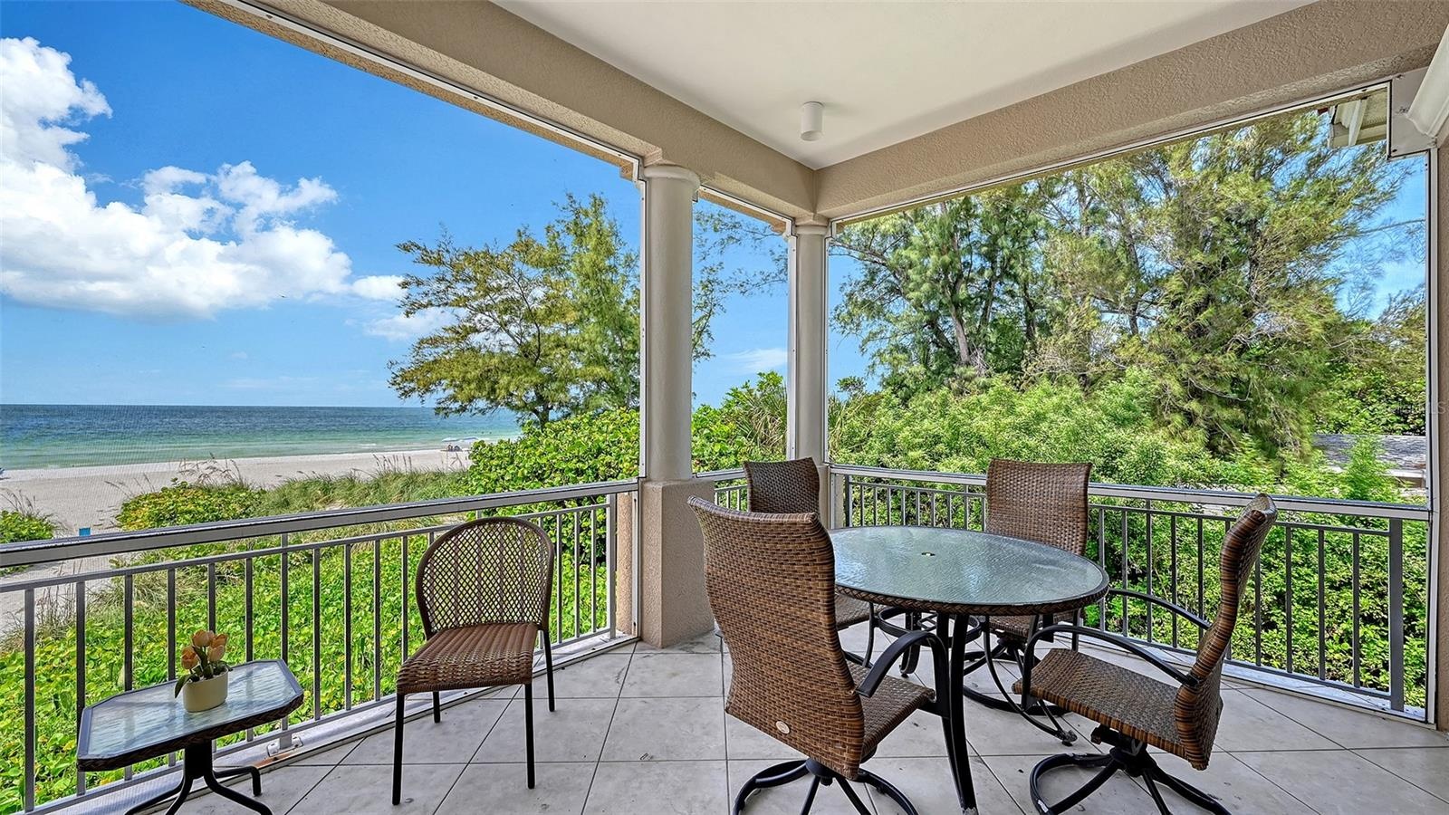 Outdoor dining on the screen porch
