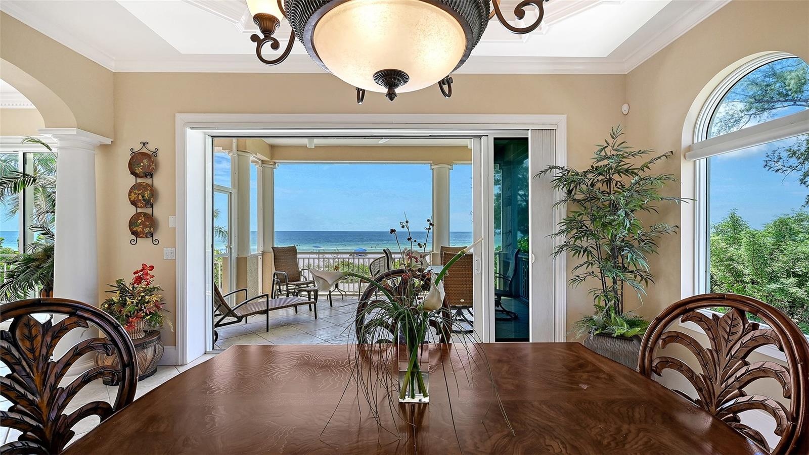 In cooler weather you can open the sliding glass doors and let the sea breeze in.