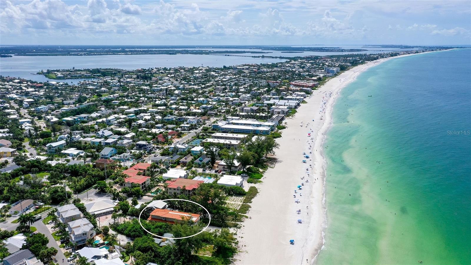 View of Holmes Beach to the south to Bradenton Beach
