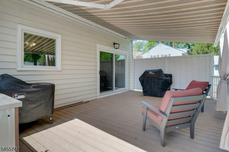 Back deck with awning