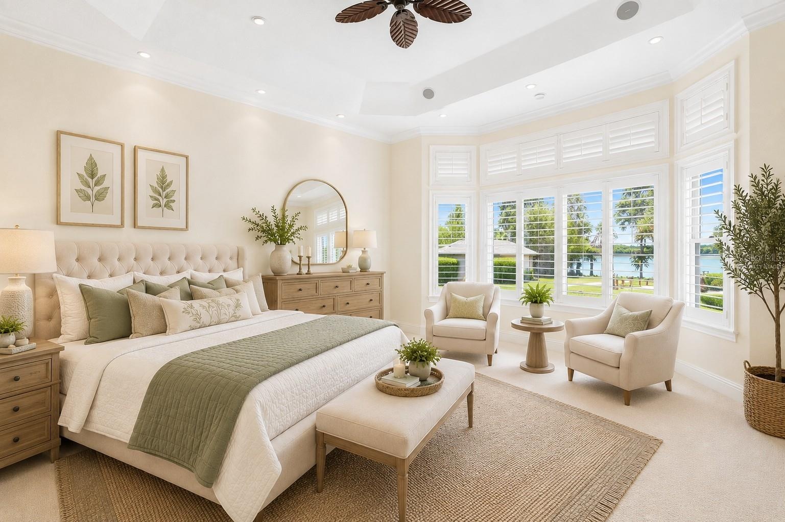 Primary Downstairs Bedroom Virtually Staged