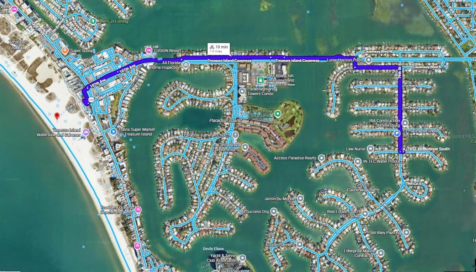 Enjoy the South Causeway Isle lifestyle with NO HOA—and hop on your bike for an approximately 10-minute ride to the white sandy beaches of Treasure Is