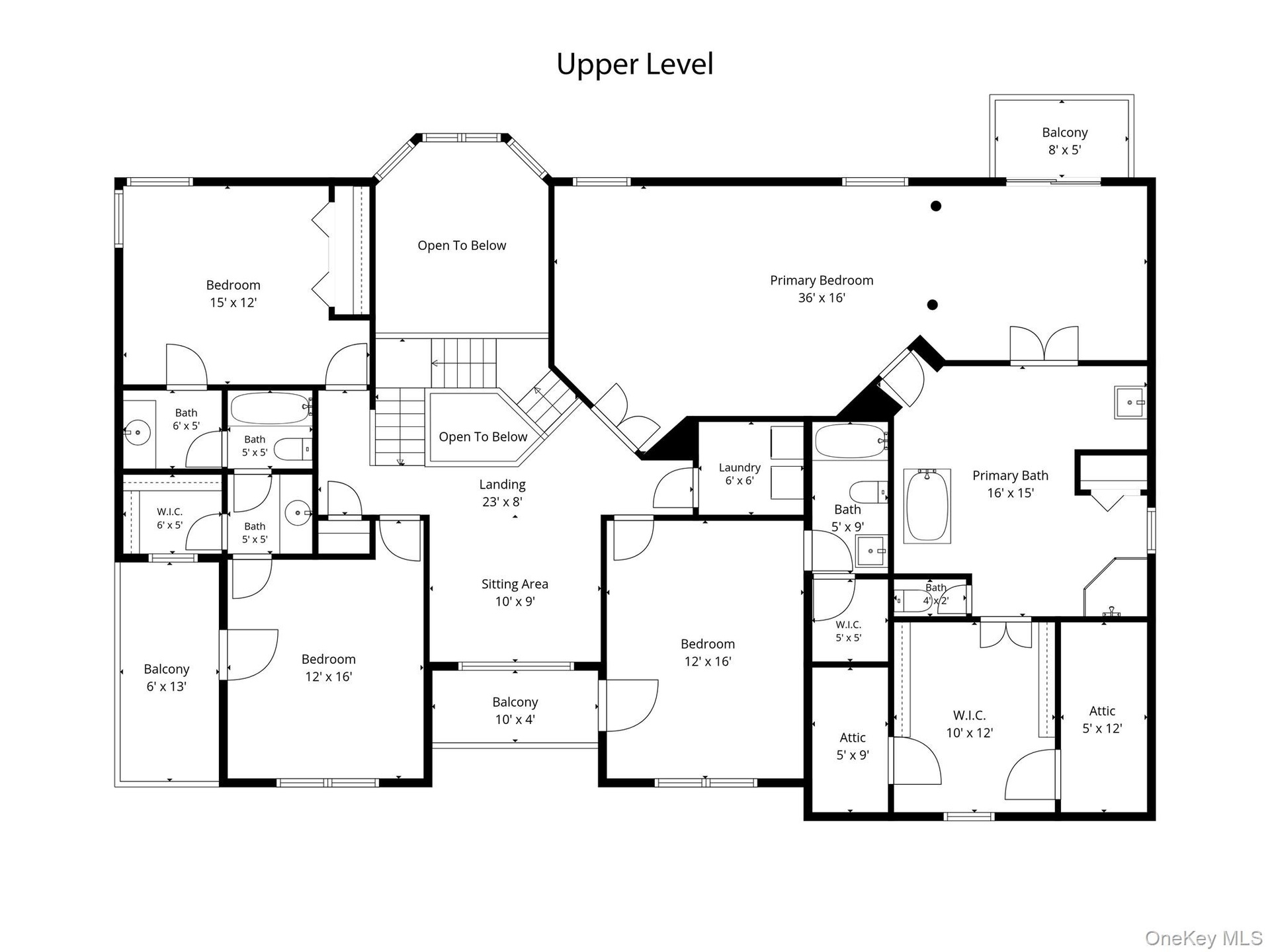 Second-Level Floor Plan: All square footage measurements are approximate and not guaranteed. Buyers are encouraged to independently verify.