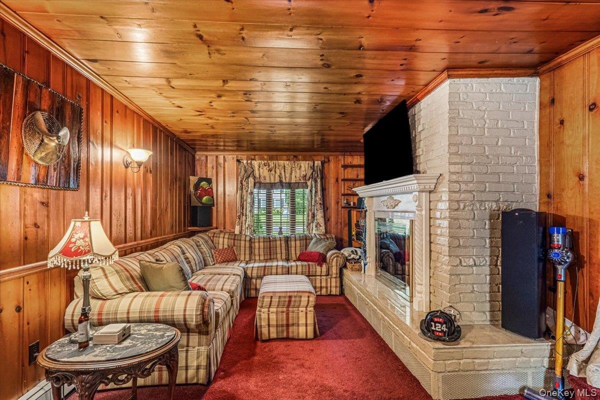 Den w/ Wood Burning Fireplace