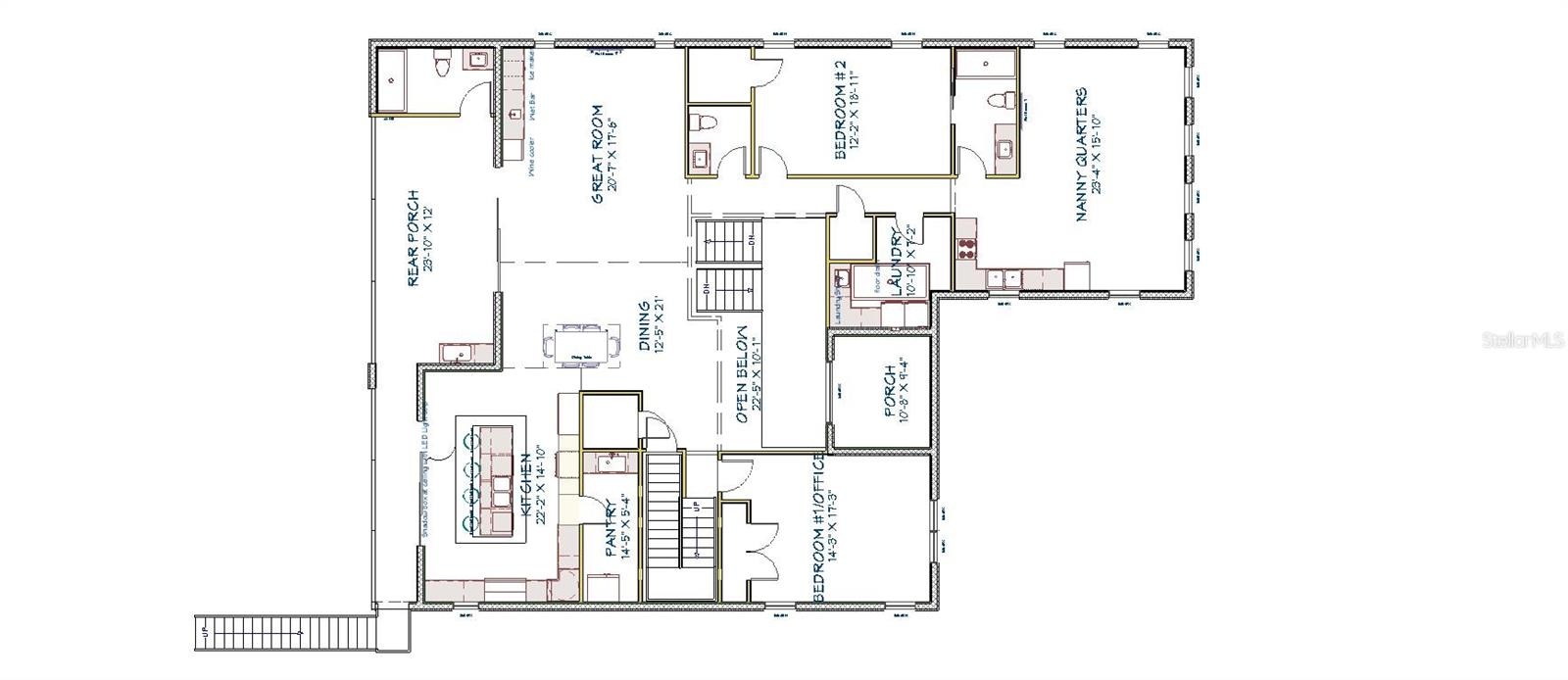 Second Level Floor Plan With NannyIn Law Suite