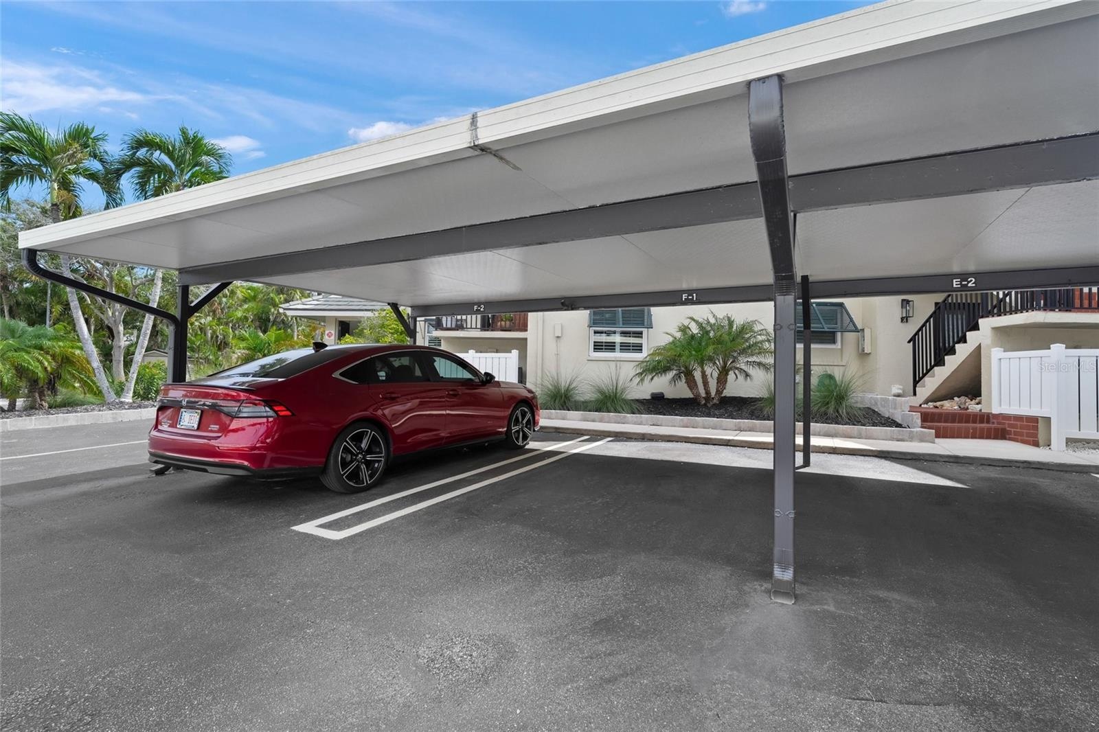 Designated covered parking space