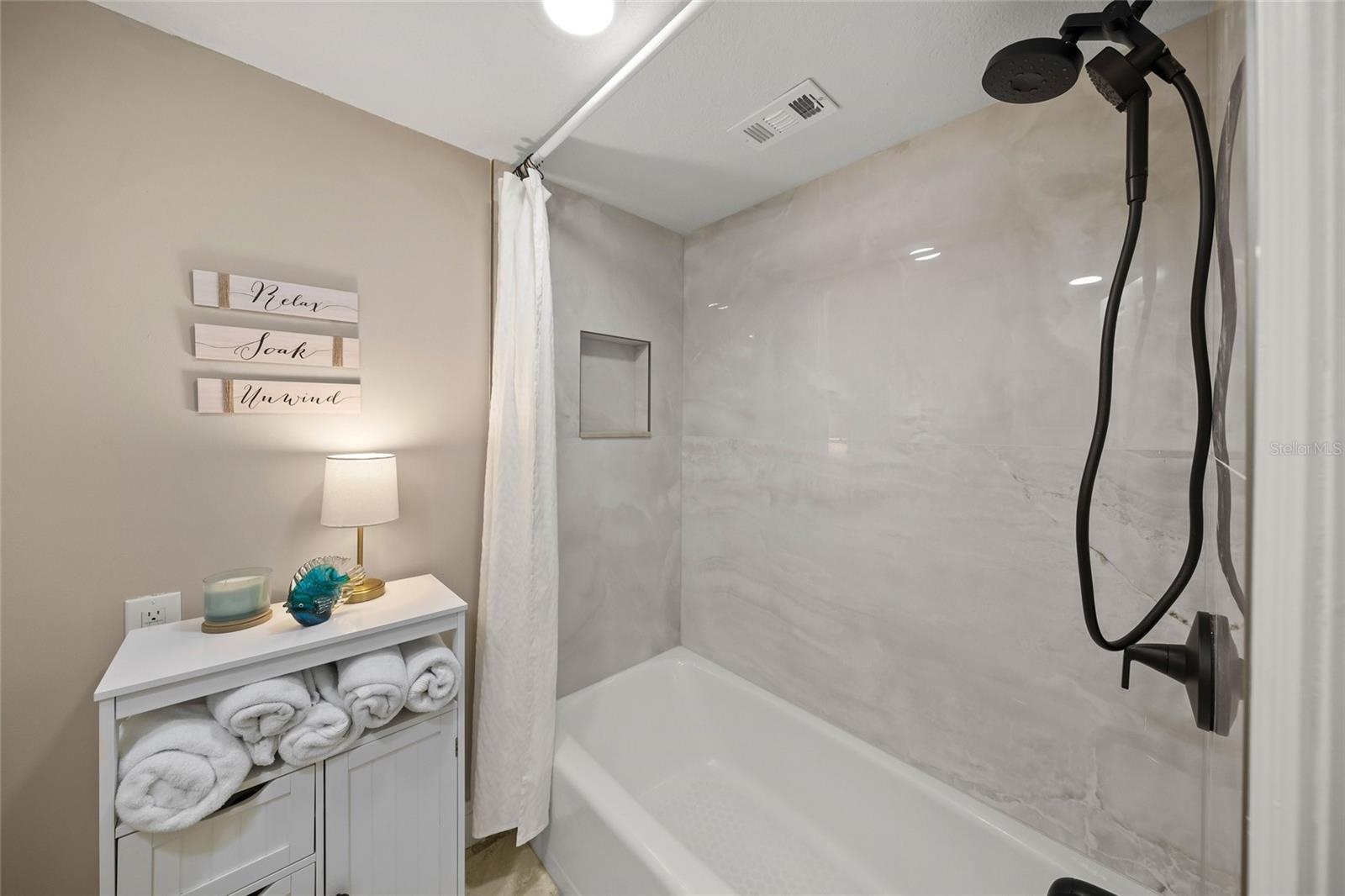 Primary bathroom with tub/shower
