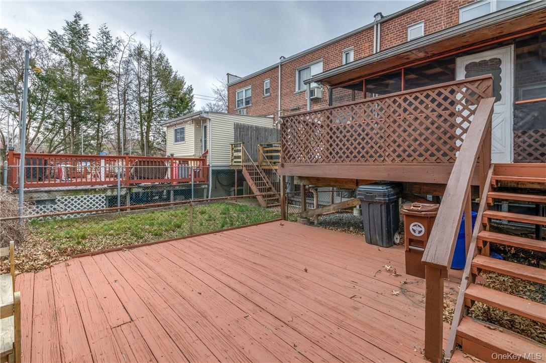 Steps down to more outdoor space