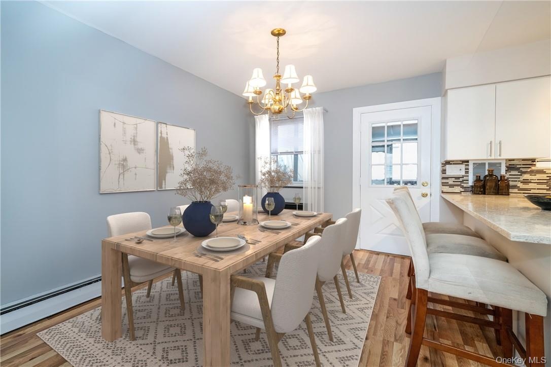 Dining area with door to terrace