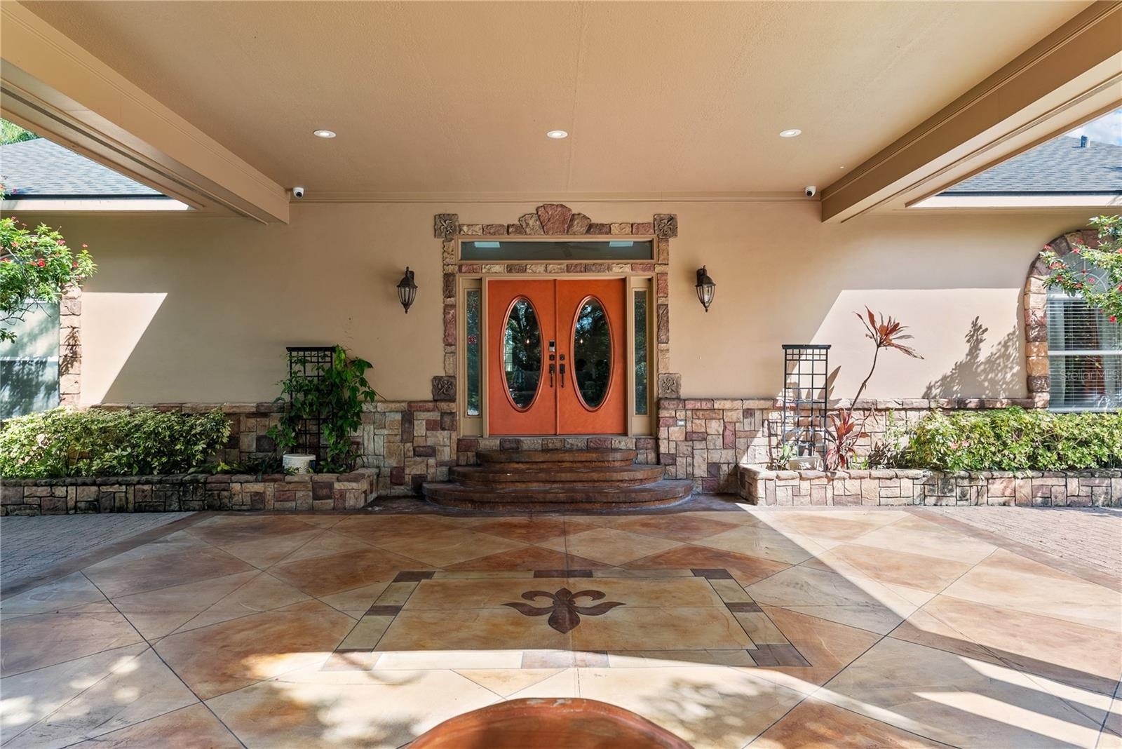 Front Entry with Custom Double Doors