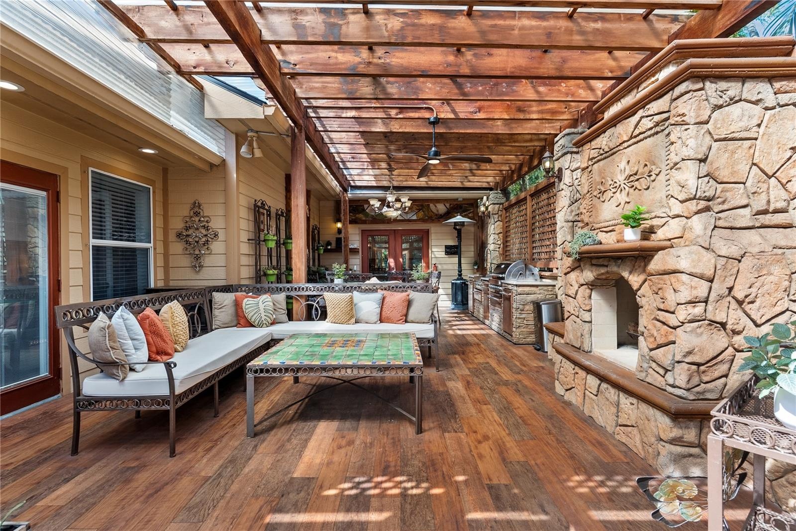 Covered Lanai with Fireplace