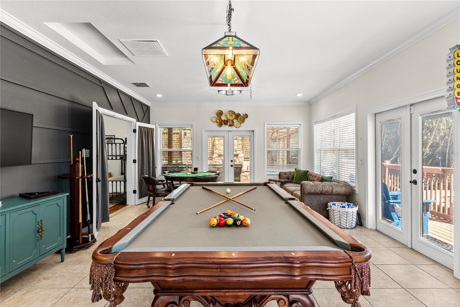 Game Room with Pool Table