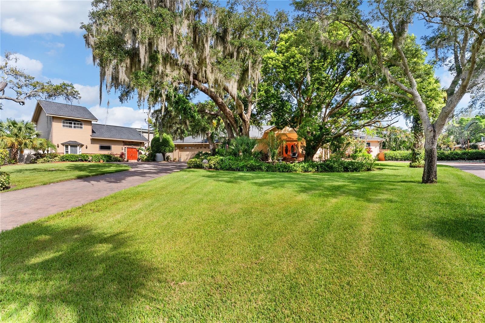 Front Lawn with Mature Oaks