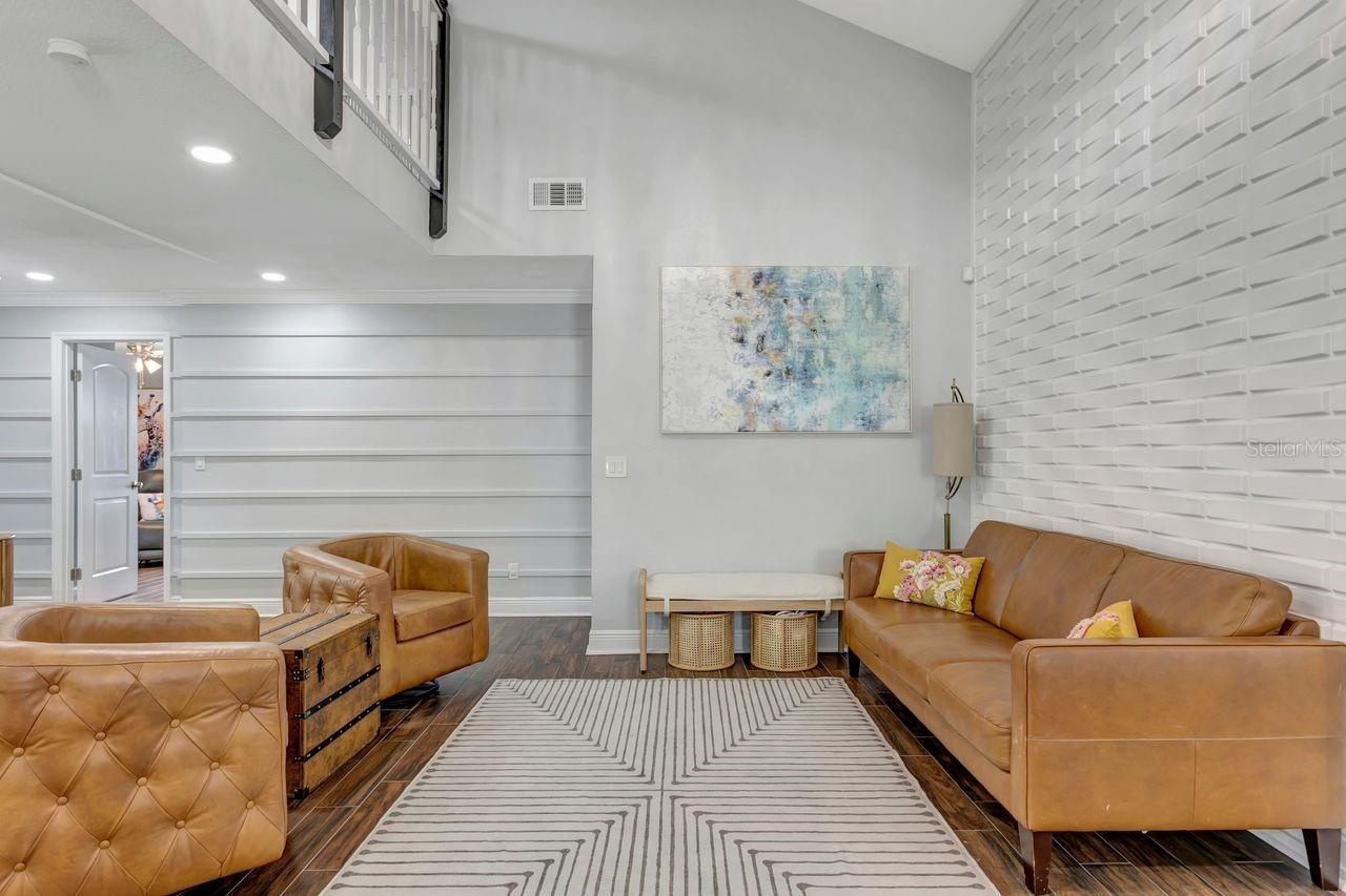 Living/Entertainment Space with Accent Wall