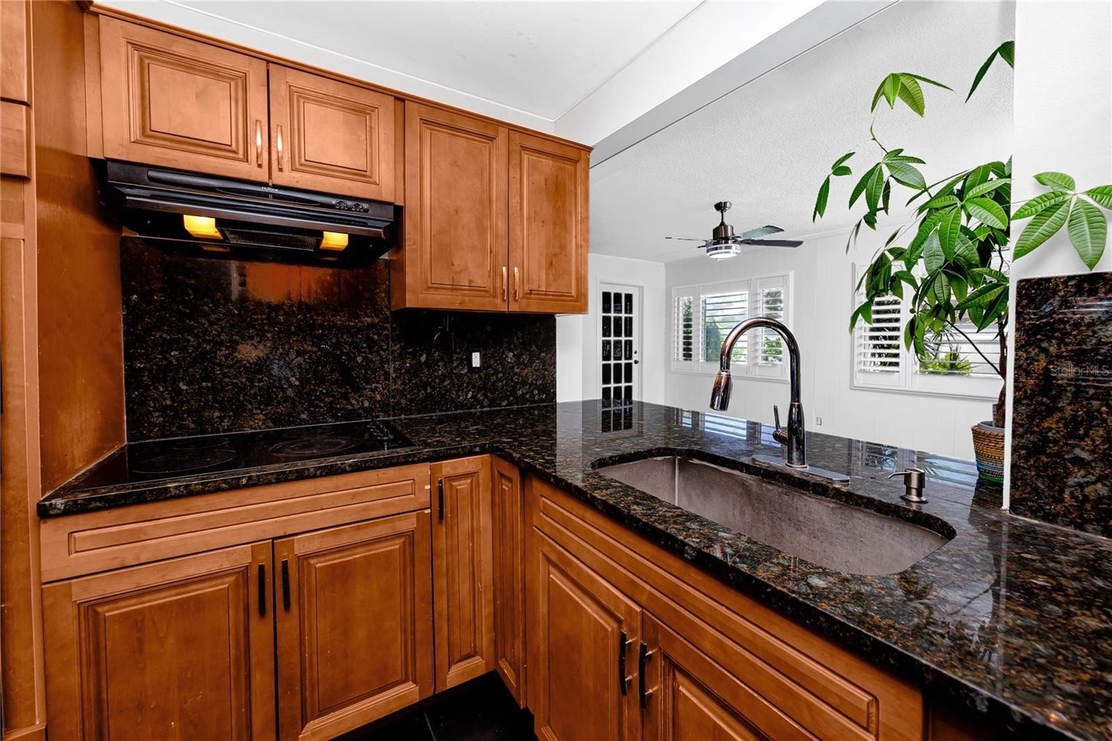 Kitchen with granite