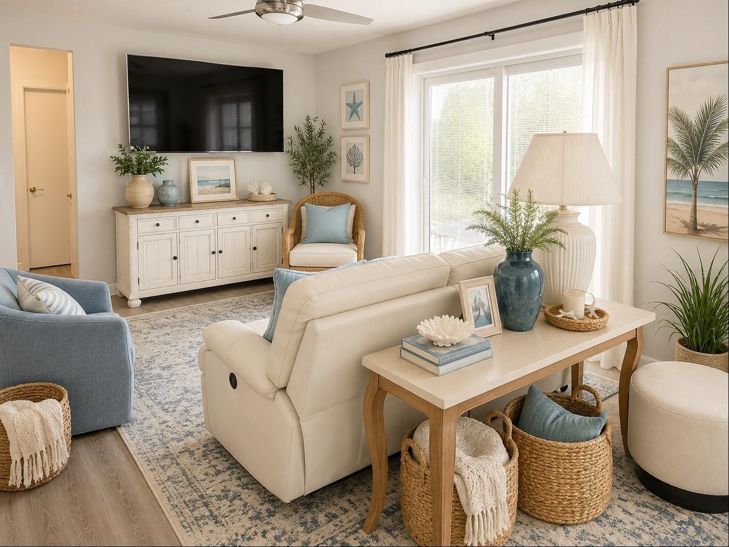 Family Room with slider VS