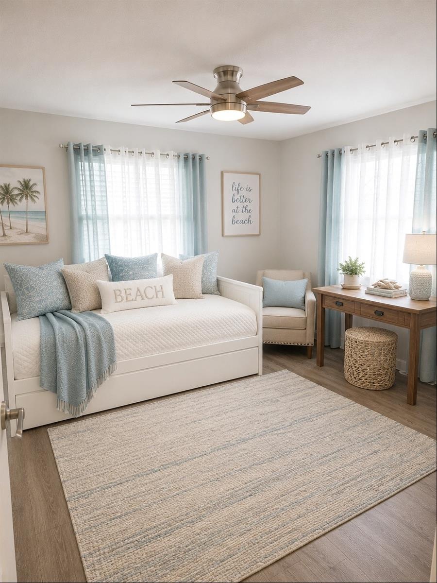 Bedroom with bright light VS