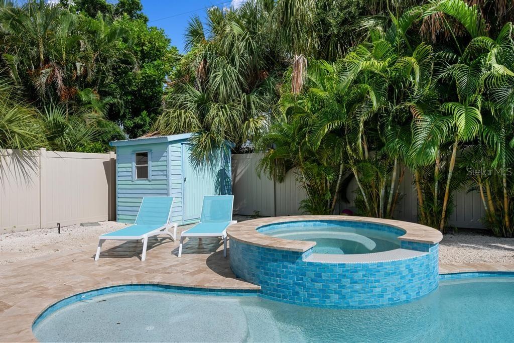 Spa and storage for your beach/pool toys.