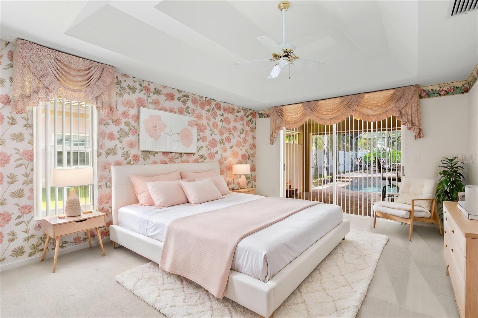 virtually staged master bedroom