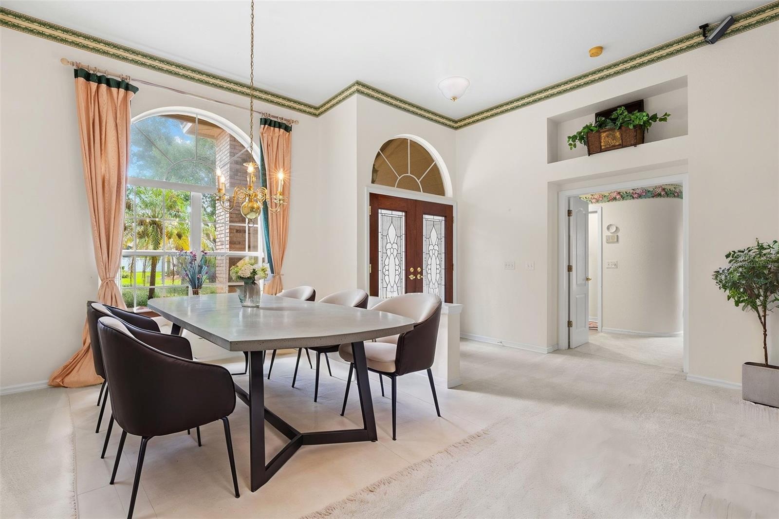 virtually staged dining room