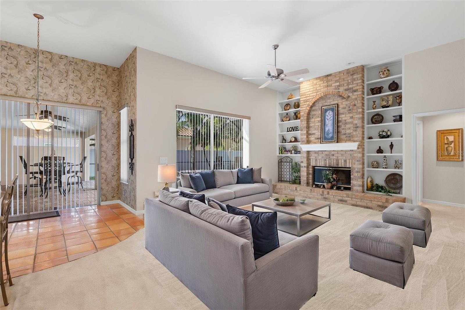 virtually staged family room
