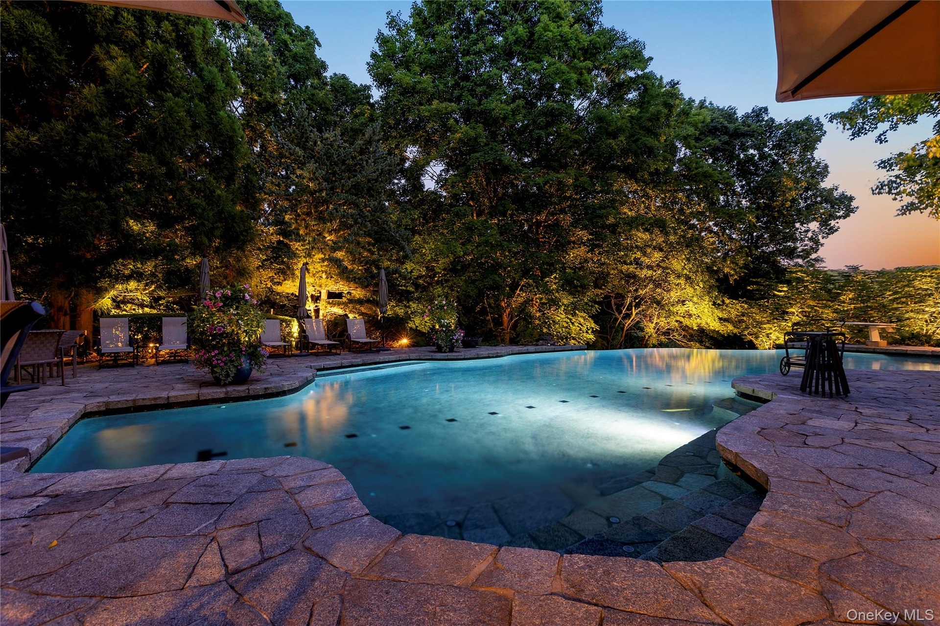 Twilight and sunset views by your very own resort-style pool
