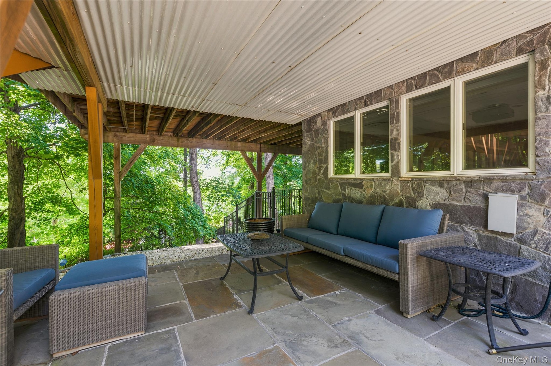 Covered Patio sitting Area under Deck