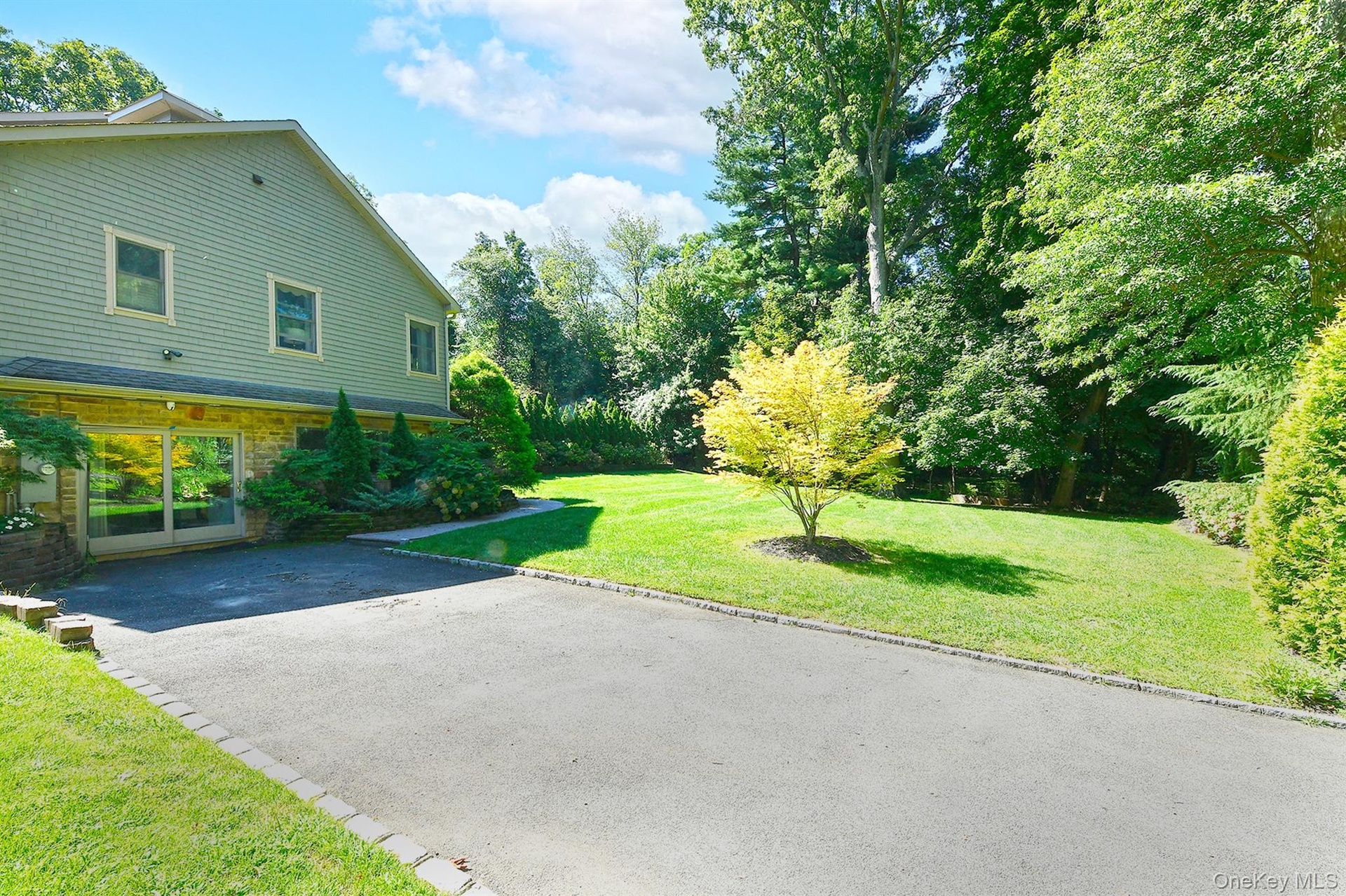 Shows one of two driveways