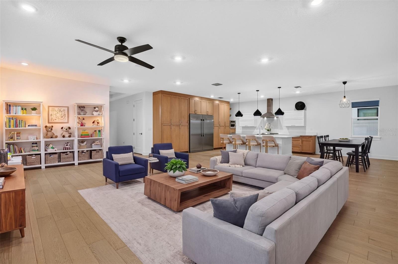 Virtually Staged Living-Dining Kitchen Area