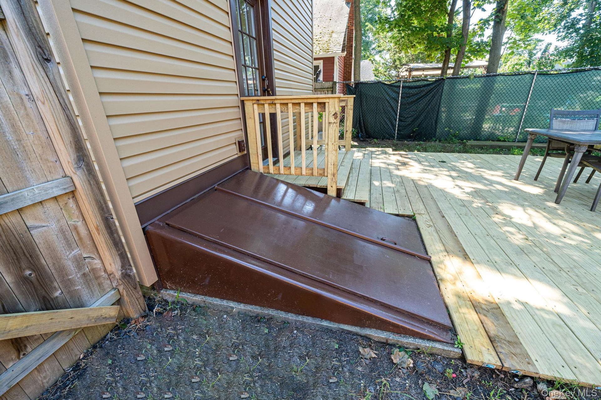 Brown is the basement door.