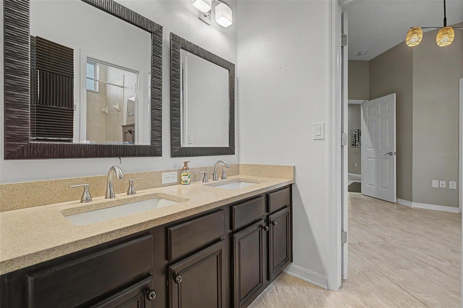 Jack and Jill Bathroom with dual vanities