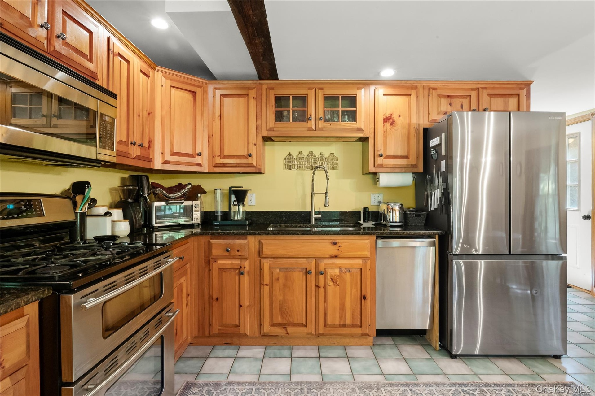 Stainless steel appliances. Double gas range