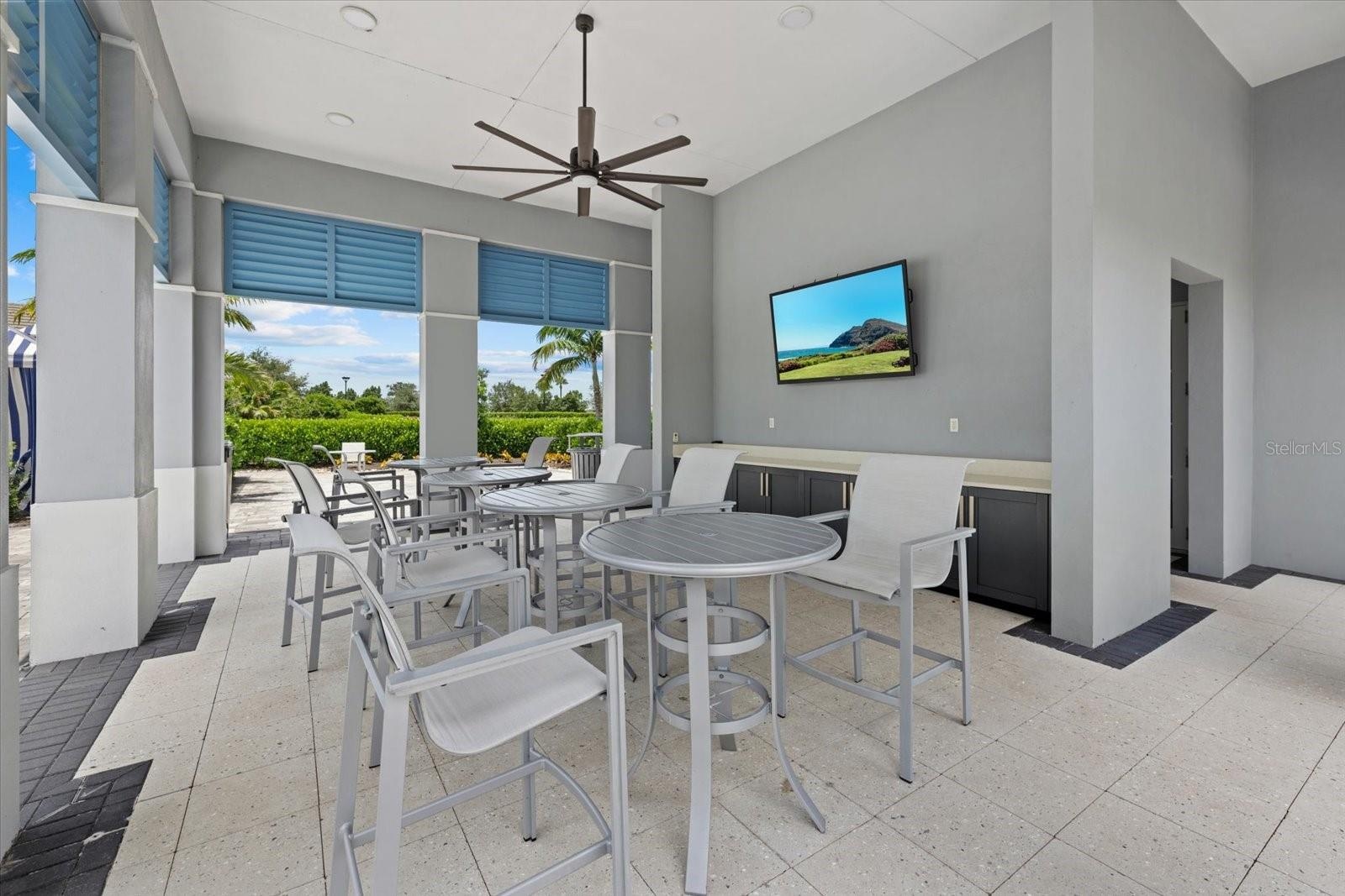 Pool Dining Area w/TV