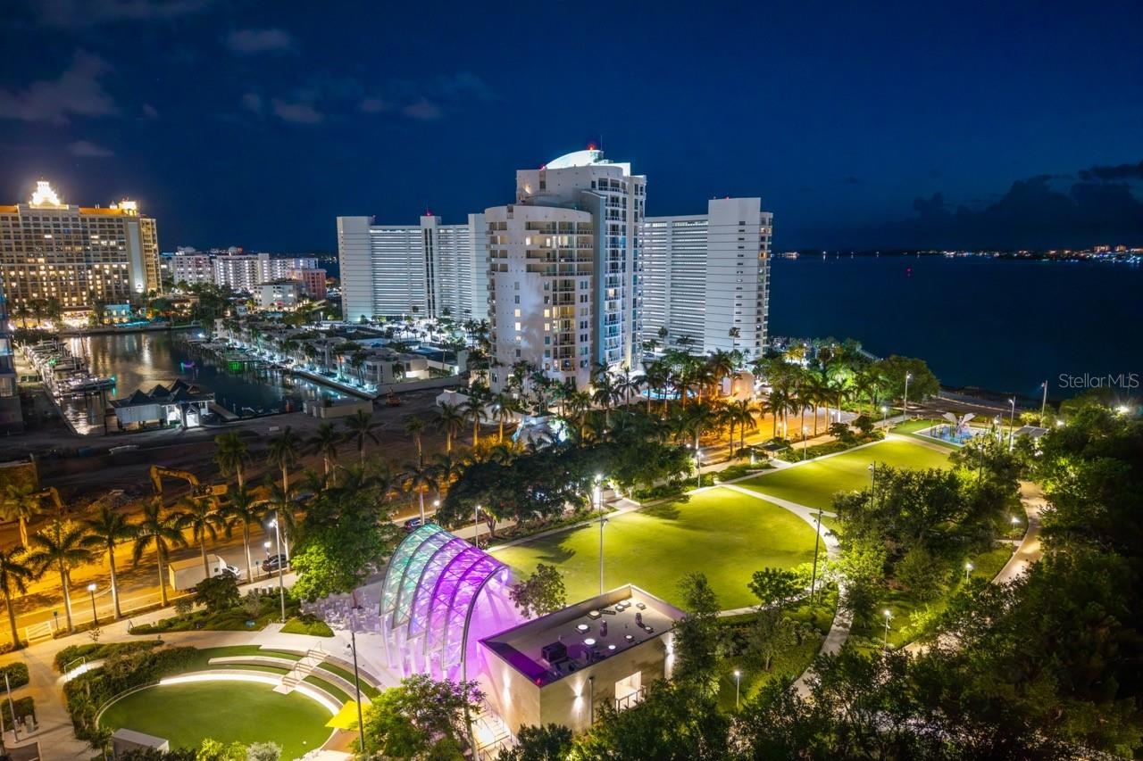 JUST STEPS OUTSIDE THE GATED COMMUNITY IS THE CITY OF SARASOTA'S NEW BAY PARK